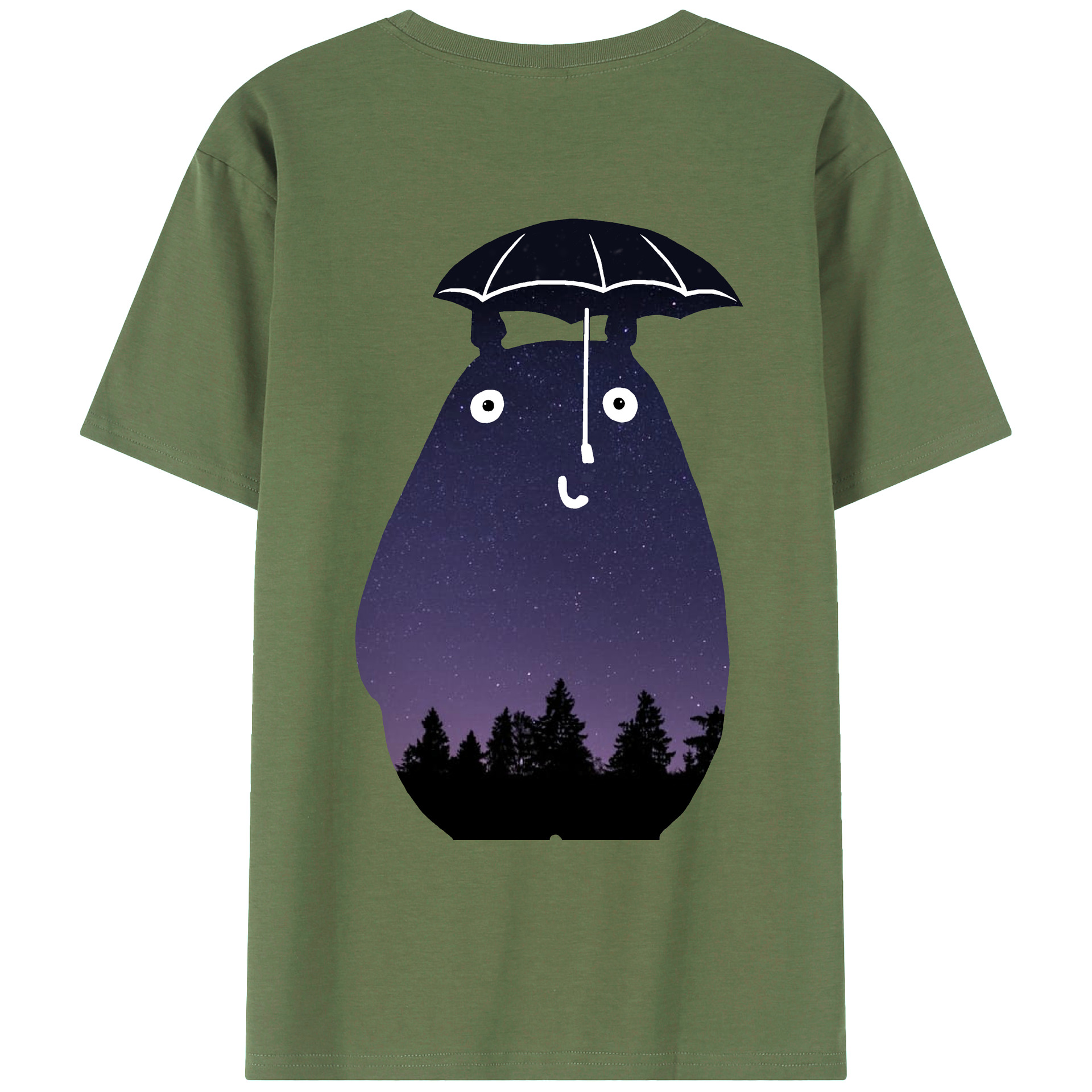 （画像用） となりのトトロ 草壁メイ 草壁サツキ My Neighbor Totoro Satsuki Kusakabe Mei Kusakabe 綿100％ メンズ半袖Tシャツ（バックプリント） 通気性
